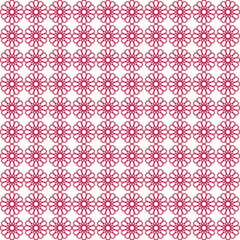 Ornamental seamless pattern with pink red shapes on background