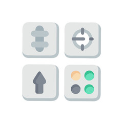 Professional ui kit four square buttons isolated on white background