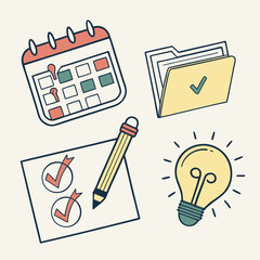 Planning organization checklist calendar idea concept illustration