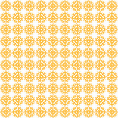 Ornamental seamless pattern with yellow shapes on background