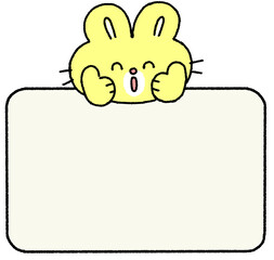 엄지척 토끼 캐릭터 메모 일러스트 © titi.drawing