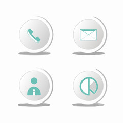 Simple contact us icons phone email profile chart