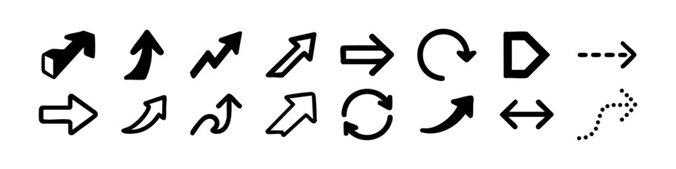 Arrows. Vector Arrow Icon Set. Black Arrow