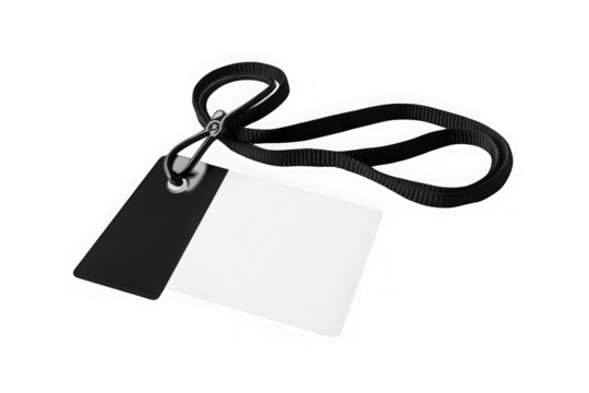 Two tags with lanyard isolated on transparent background