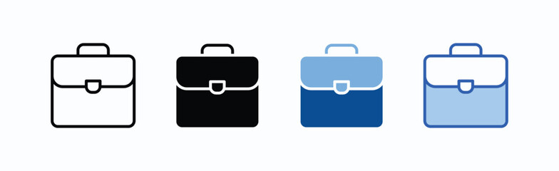 Suitcase icon sheet multiple style collection isolated vector