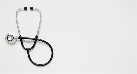 Modern Stethoscope on White Background with Copy Space, Medical Healthcare Concept