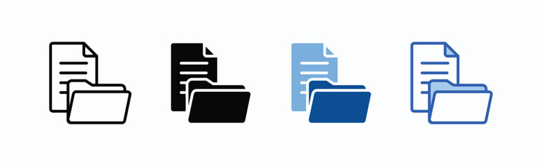 Folder icon sheet multiple style collection isolated vector
