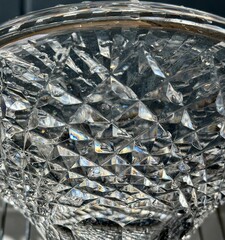 Wet cut crystal sparkling in natural sunlight 