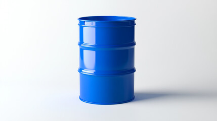 Durable Plastic Barrel in Vibrant Blue Against a Clean White Background