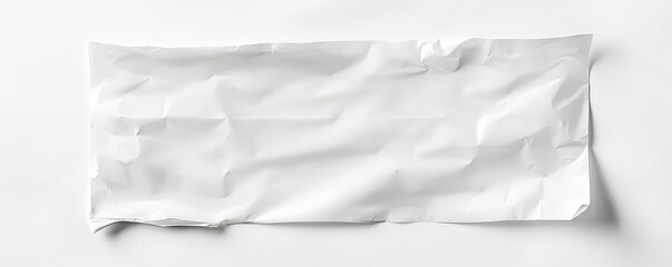 Sales slip emphasizing its creased details against white.