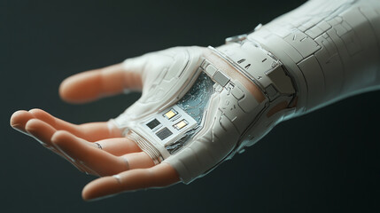 Embracing Technological Advancement Human Hand with Implanted Microchip for Identification, Health Monitoring