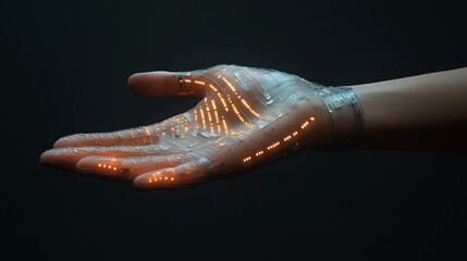 Embracing Technological Advancement Human Hand with Implanted Microchip for Identification, Health Monitoring