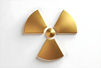 A striking illustration of a radioactive symbol on varied wooden and metal backgrounds conveys nuclear danger and atomic risk