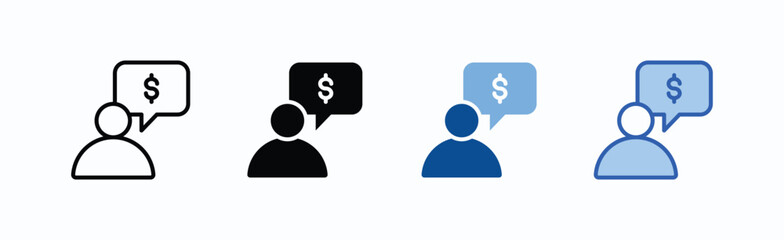 Finance icon sheet multiple style collection isolated vector