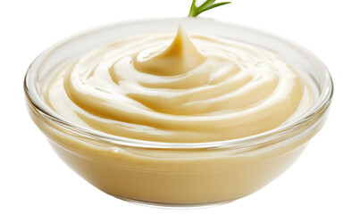 Creamy Mayonnaise in a Glass Bowl