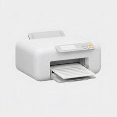 White desktop printer isolated image