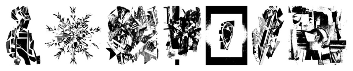 Vector Abstract geometric typography forms a bold fragmented wordmark.