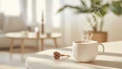 The morning sun casts light on a tranquil table setting.