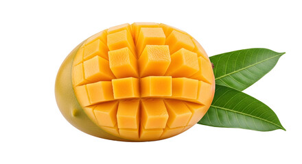 Ripe Juicy Mango Slice for Tropical Delight, White background, without background png
