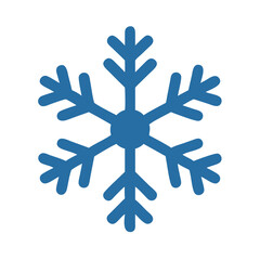 Professional blue snowflake icon isolated on white background