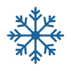 Professional blue snowflake cutout isolated on white background