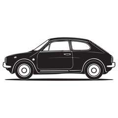 Obraz premium Classic vintage car silhouette side view illustration