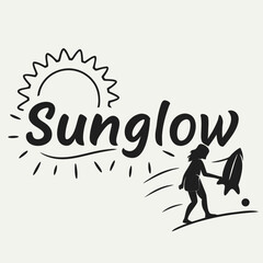 Sunglow surfer girl summer beach ocean sun waves