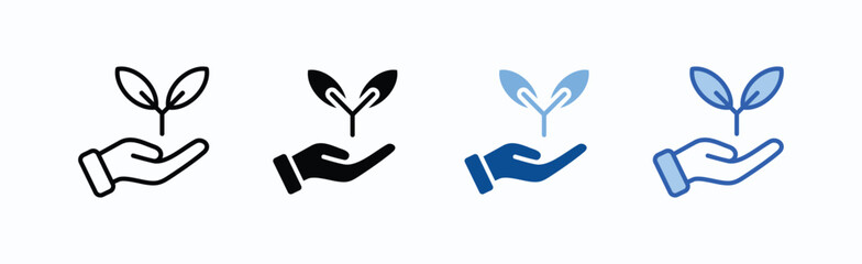 Plant icon sheet multiple style collection isolated vector