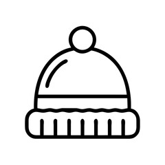 Crisp winter hat silhouette design with transparent background for design projects