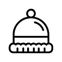 Crisp winter hat silhouette design with transparent background