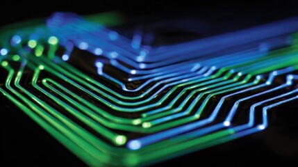 Glowing circuit board pathways