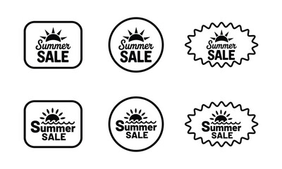 Summer sale sticker icon set. Discount Promotion, sticker, badge, emblem, tag badge and labels design. Template banner shopping badges. vector illustration.