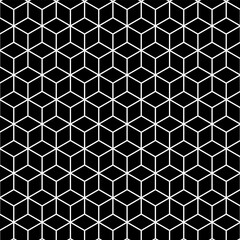 White edge Black Boxes geometric seamless pattern with hexagons Vector illustration