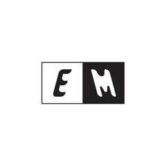 Initial Alphabet Vector EM Unique Simple Bold Monogram Logo Design Alphabet
