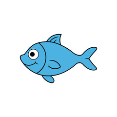 Obraz premium vector illustration of cartoon fish