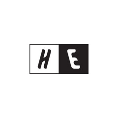 Initial Alphabet Vector Monogram Logo Design Alphabet Unique Simple Bold HE