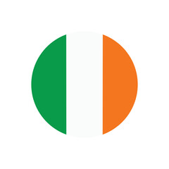 ireland round flag, vector isolated on transparent background