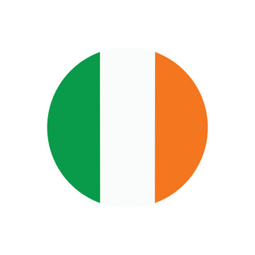 ireland round flag, vector isolated on transparent background