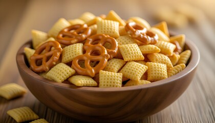 Homemade Flavored Cracker Snack Mix with Pretzels and Cereal
