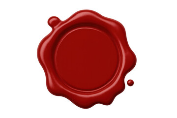 Red wax seal with copy space, ensuring the authenticity and security of documents on a transparent background