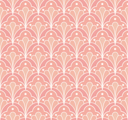 Abstract seamless pattern with art deco floral element. Geometric vector background.