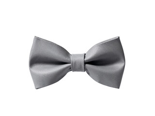 Gray bow tie isolated on transparent background