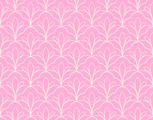 Abstract seamless pattern with art deco floral element. Geometric vector background.