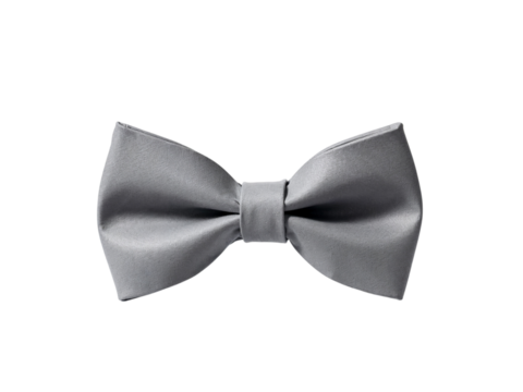 Gray bow tie isolated on transparent background