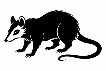 opossum sihouette black vector