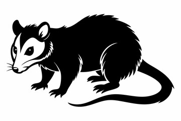 opossum sihouette black vector