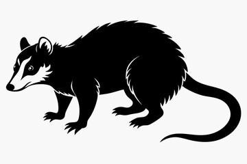 opossum sihouette black vector