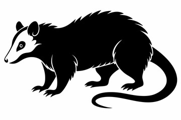 opossum sihouette black vector