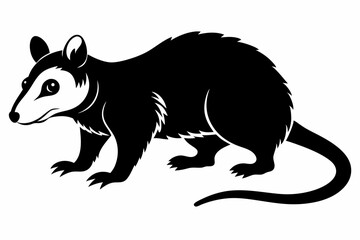 opossum sihouette black vector