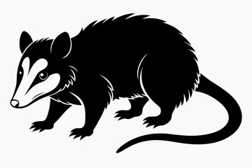 opossum sihouette black vector